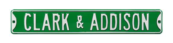 Chicago Cubs Steel Street Sign-CLARK & ADDISON