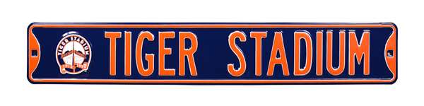 Detroit Tigers Steel Street Sign with Logo-TIGER STADIUM w/1999 Logo                                        
