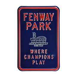 Boston Red Sox Steel Parking Sign-FENWAY/PARK/CHAMPIONS/PLAY w/WS 2004   