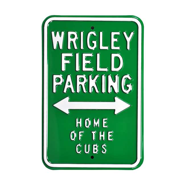 Chicago Cubs Steel Parking Sign-WRIGLEY-FIELD-HOME