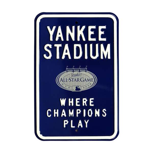 New York Yankees Steel Parking Sign-YANKEE STADIUM PARKING w/2008 AS logo   