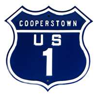 New York Yankees Steel Route Sign-Cooperstown US-1   