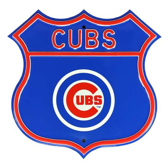 Chicago Cubs Steel Route Sign-Primary Logo   