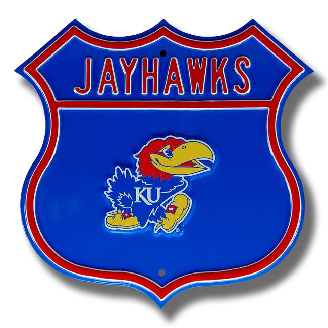 Kansas Jayhawks  Steel Route Sign Logo   