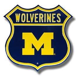 Michigan Wolverines  Steel Route Sign Logo   