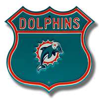 Miami Dolphins Steel Route Sign- Throwback Logo   