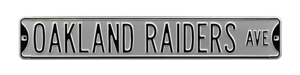 Oakland Raiders Steel Street Sign-OAKLAND RAIDERS AVE on Silver    