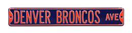 Denver Broncos Steel Street Sign-DENVER BRONCOS AVE    