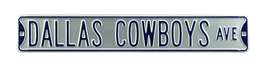 Dallas Cowboys Steel Street Sign-DALLAS COWBOYS AVE on Silver    