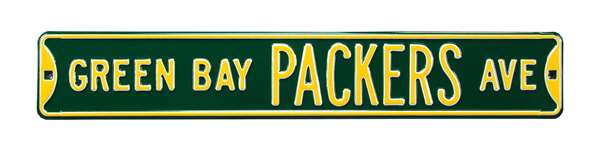 Green Bay Packers Steel Street Sign-GREEN BAY PACKERS AVE on Green    