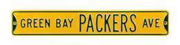 Green Bay Packers Steel Street Sign-GREEN BAY PACKERS AVE on Yellow    