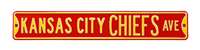 Kansas City Chiefs Steel Street Sign-KANSAS CITY CHIEFS AVE    