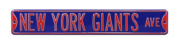 New York Giants Steel Street Sign-NEW YORK GIANTS AVE on Blue    