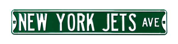 New York Jets Steel Street Sign-NEW YORK JETS AVE    