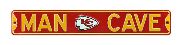 Kansas City Chiefs Steel Street Sign with Logo-MAN CAVE   
