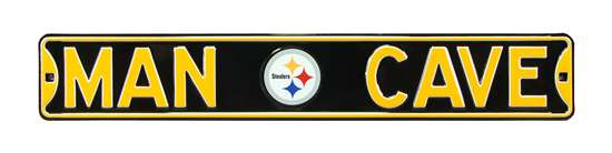 Pittsburgh Steelers Steel Street Sign with Logo-MAN CAVE   