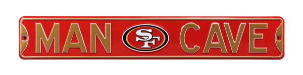 San Francisco 49ers Steel Street Sign with Logo-MAN CAVE   