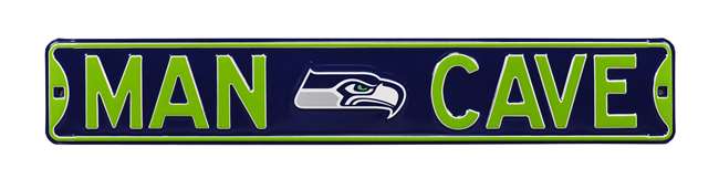 Seattle Seahawks Steel Street Sign with Logo-MAN CAVE   