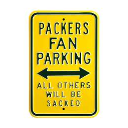 Green Bay Packers Steel Parking Sign-ALL OTHERS WILL BE SACKED   