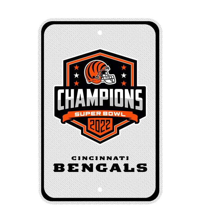 Cincinnati Bengals Reflective Aluminum Parking Sign - SB Champions