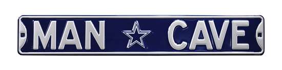 Dallas Cowboys Steel Street Sign with Logo-MAN CAVE on Navy   