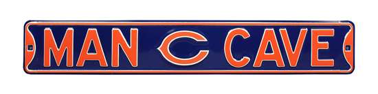 Chicago Bears Steel Street Sign with Logo-MAN CAVE "C" Logo   
