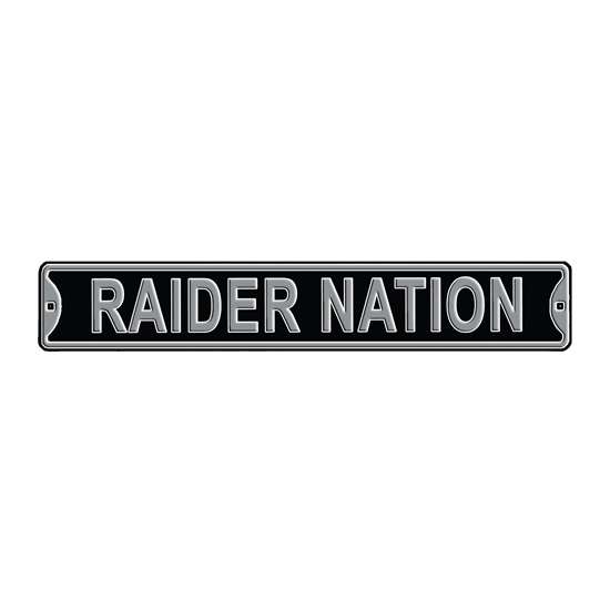 Las Vegas Raiders Steel Street Sign-RAIDER NATION   