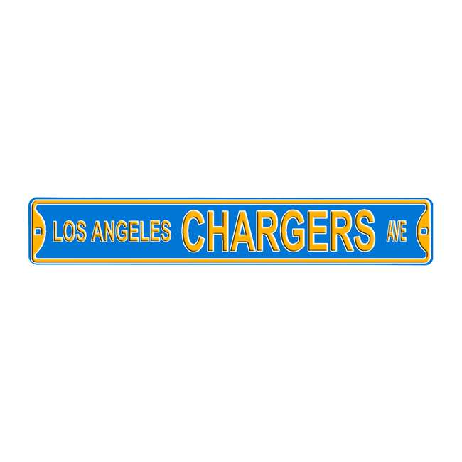 Los Angeles Chargers Steel Street Sign - LOS ANGELES CHARGERS AVE   