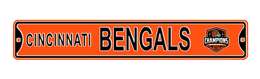 Cincinnati Bengals Steel Street Sign with Logo-SB Champions   