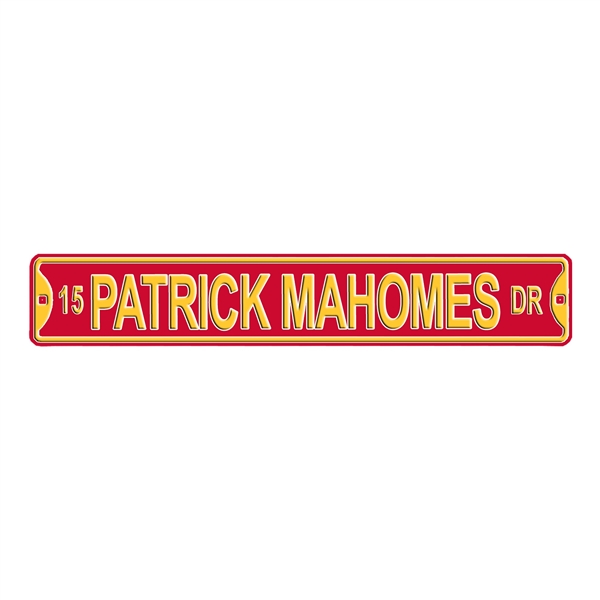 Kansas City Chiefs Super Bowl LVII Champions 15 Patrick Mahomes Dr Steel Street Sign 