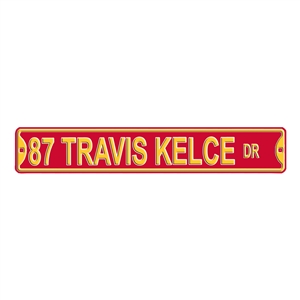 Kansas City Chiefs Super Bowl LVII Champions 87 Travis Kelce Dr Steel Street Sign 