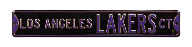 Los Angeles Lakers Steel Street Sign-LOS ANGELES LAKERS CT on Black    