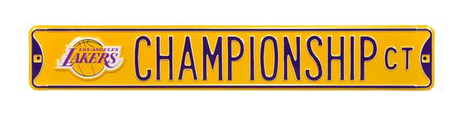 Los Angeles Lakers Steel Street Sign with Logo-CHAMPIONSHIP CT