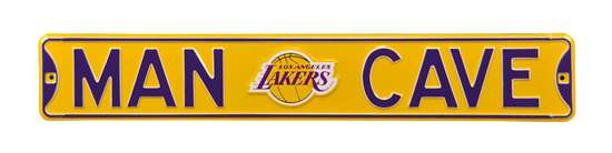 Los Angeles Lakers Steel Street Sign with Logo-MAN CAVE    