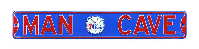 Philadelphia 76ers Steel Street Sign with Throwback Logo-MAN CAVE    