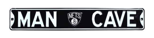 Brooklyn Nets Steel Street Sign with Logo-MAN CAVE