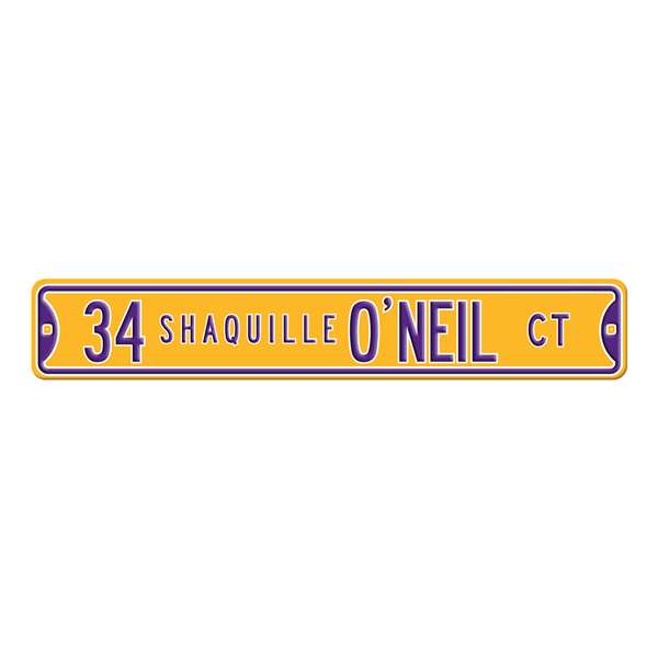 Los Angeles Lakers Steel Street Sign-34 SHAQUILLE O'NEAL CT    