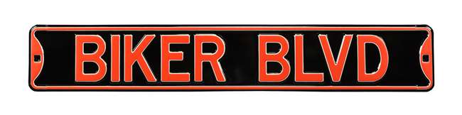 Bikers Steel Street Sign-BIKER BLVD   