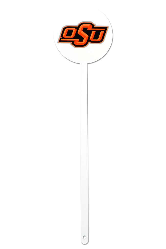 Oklahoma State Cowboys Laser Cut Steel Garden Stake-OSU White