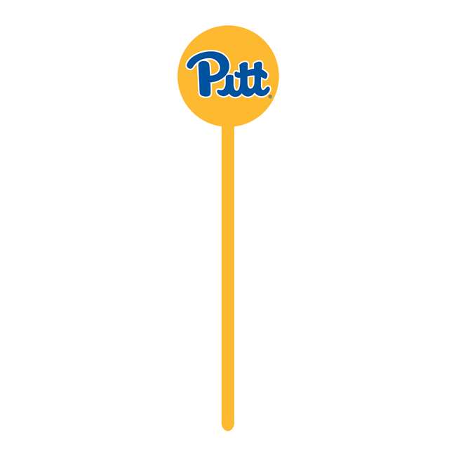 Pittsburgh Panthers Laser Cut Steel Garden Stake-Primary Logo on Yellow