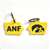 Iowa Hawkeyes-ANF Laser Cut Logo Steel Key Ring-ANF State Shape    