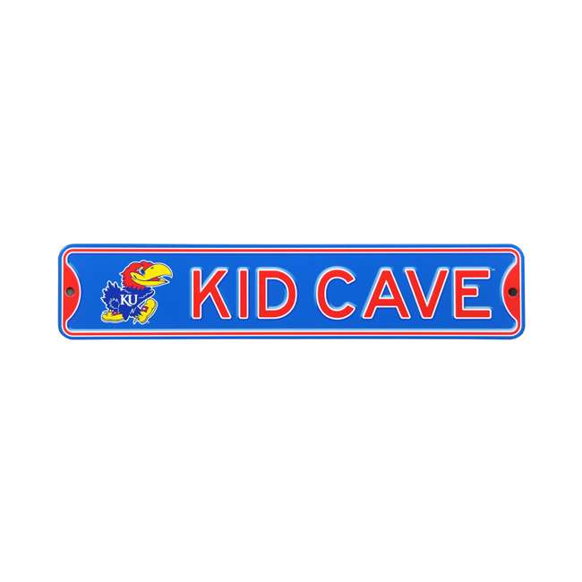 Kansas Jayhawks  Steel Kid Cave Sign   