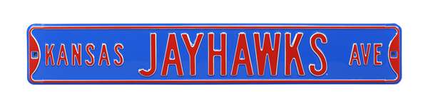 Kansas Jayhawks Steel Street Sign-KANSAS JAYHAWKS AVE    