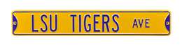 LSU Tigers Steel Street Sign-LSU TIGERS AVENUE on Yellow    