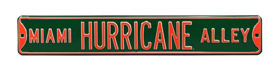 Miami Hurricanes Steel Street Sign-MIAMI HURRICANE ALLEY    