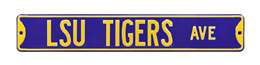 LSU Tigers Steel Street Sign-LSU TIGERS AVENUE on Purple    