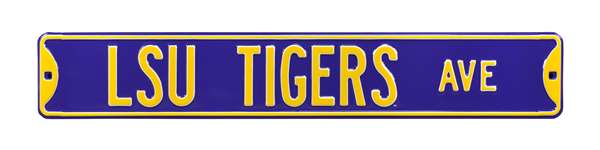LSU Tigers Steel Street Sign-LSU TIGERS AVENUE on Purple    