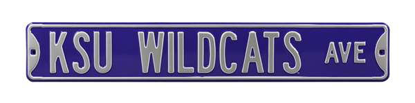 Kansas State Wildcats Steel Street Sign-KSU WILDCATS AVE on Purple    