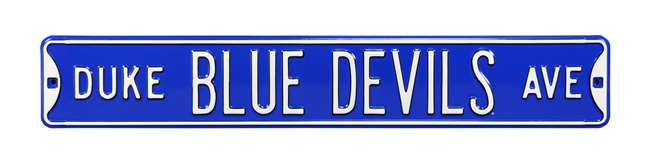 Duke Blue Devils Steel Street Sign-DUKE BLUE DEVILS AVE    