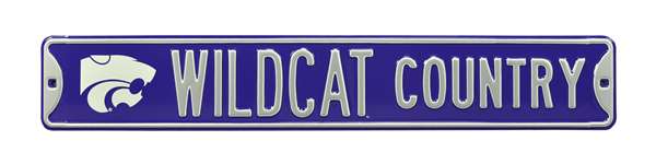 Kansas State Wildcats Steel Street Sign with Logo-WILDCAT COUNTRY    